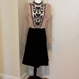 Classic 80% Wool Black Hand-Made A-Line Skirt – Timeless Investment Piece